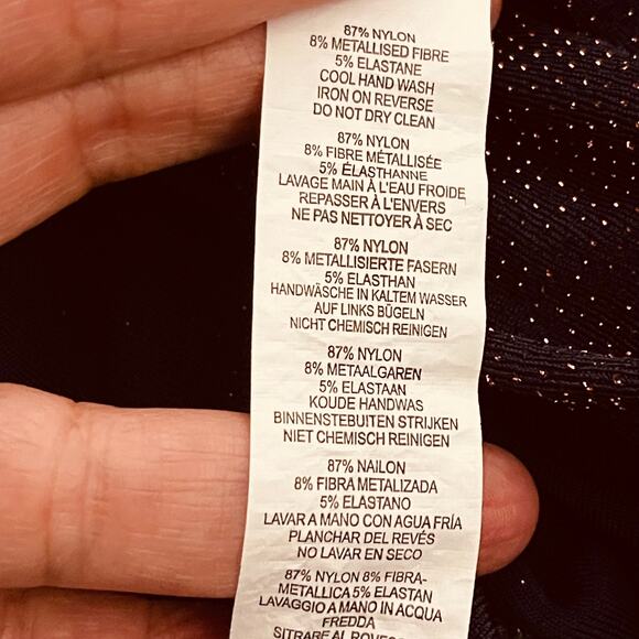 NWT BOOHOO Women's Long Sleeves Wide Legs Metallic Jumpsuit Size 18 - Picture 6 of 12